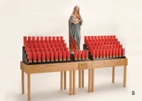 Wooden Oak Votive Stand Table