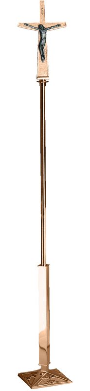 Processional Crucifix 87 Tall 10 square base Clear