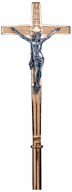 Processional Crucifix HIGH POLISH BRONZE Excelsis