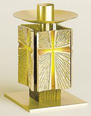 Altar Candlestick Enameled or Statuary Cross