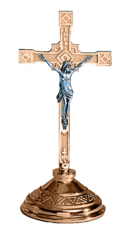 Altar Crucifix 12 tall 5 wide base Bronze