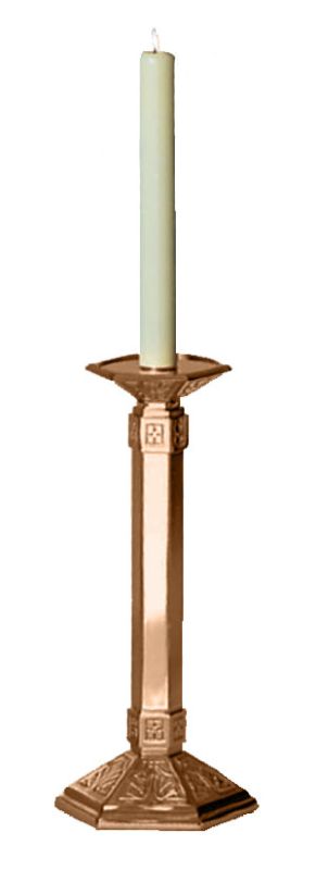 Altar Candlestick 10" Tall High Polish Bronze