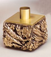 Altar Candlesticks 1-1/2" Socket Cast Bronze High Relief Statuary finish