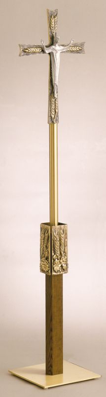 Processional Crucifix Cast Bronze High Relief Statuary finish