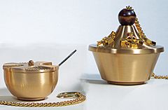 Censer & Boat Bronze a combination satin polished finish