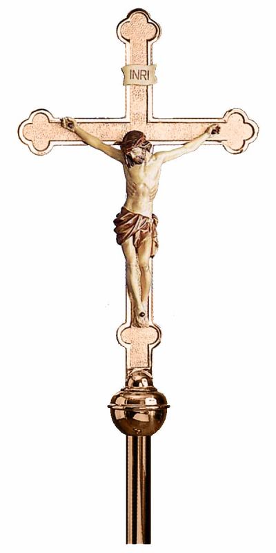 Processional Crucifix HIGH POLISH BRONZE Excelsis