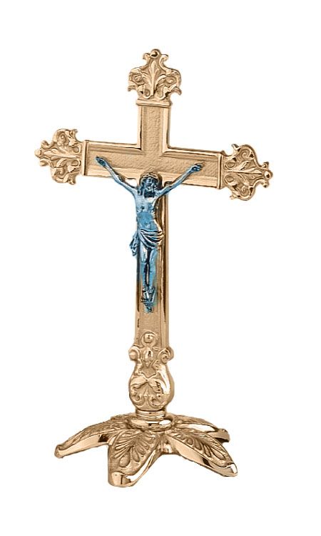 Altar Crucifix 12 tall Metal Corpus Bronze Finish