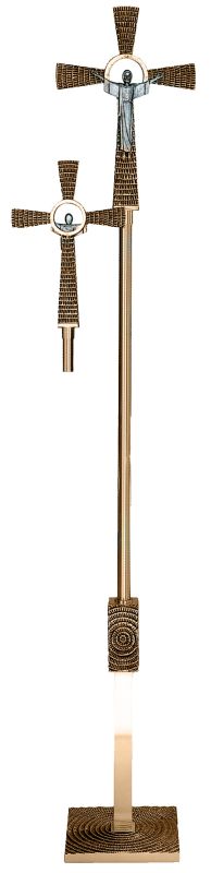 Processional Crucifix 91 Tall 11 wide base Clear