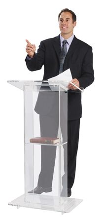 Clear Acrylic Lectern with Shelf