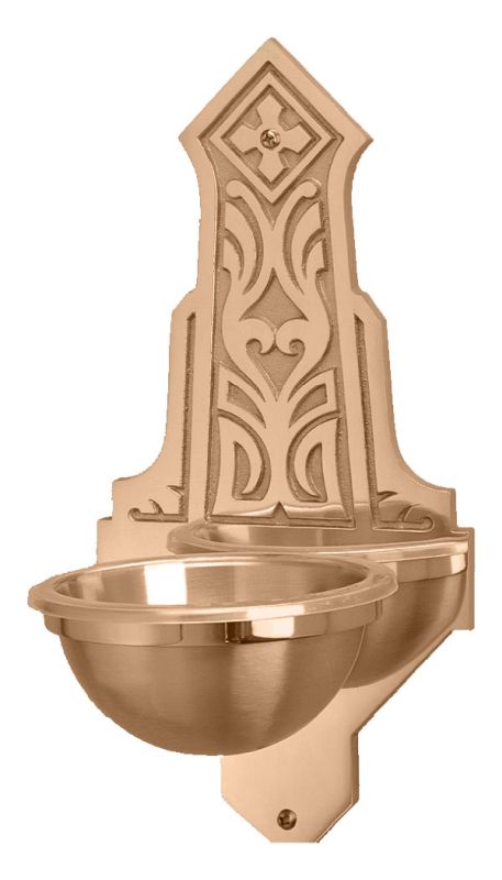 Holy Water Font 6-⅝ diameter bowl Bronze HIGH POLISH