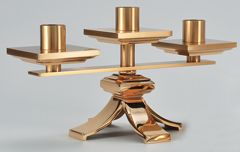 Altar Candelabra Bronze Oak Base 3 Lite 1-��