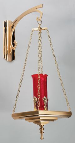Hanging Sanctuary Lamp Bronze Brass shown 3ft chain junction