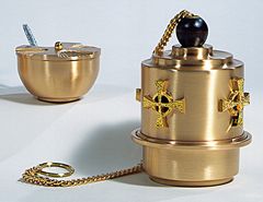 Censer & Boat Bronze a combination satin polished finish