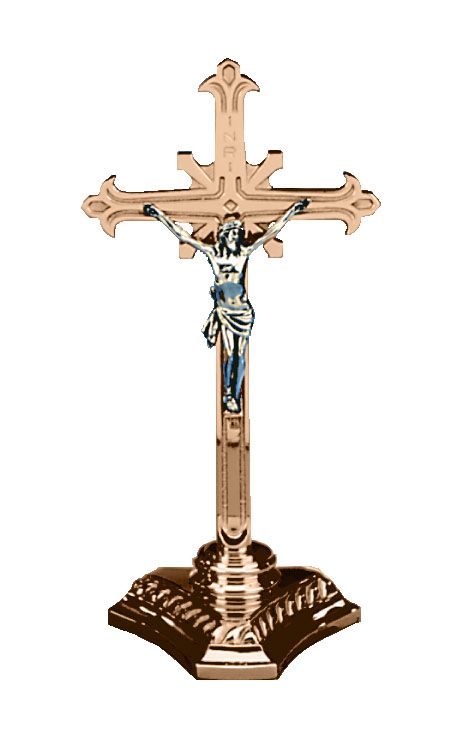 Altar Crucifix 12 tall Bronze HIGH POLISH Finish
