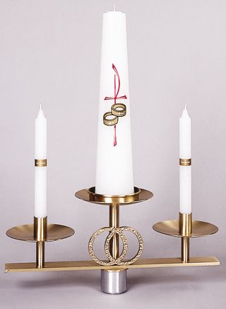 Solid Bronze Wedding Candle Holder