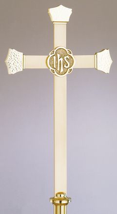 Processional Cross Satin & Brightly Polished Brass
