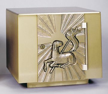 Agnus Dei Tabernacle Bronze Bas Relief Sculpted Decoration Interior