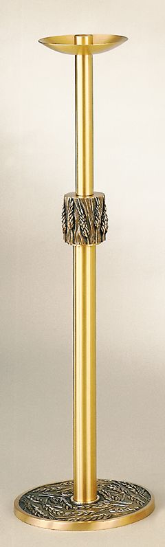 Fixed Floor Candlestick Cast High Relief Bronze Antique Statuary