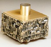 Altar Candlestick 1-1/2" Socket Satin Bronze Cast Textured Accents