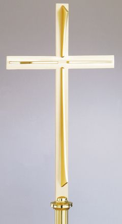 Processional Cross Satin & Brightly Polished Brass