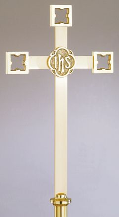 Processional Cross Satin & Brightly Polished Brass