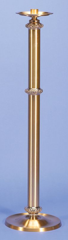 Fixed Floor Candlestick Relief Bronze Satin Finish