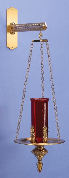 Hanging Santuary Lamp Bronze Brass shown 3ft chain junction