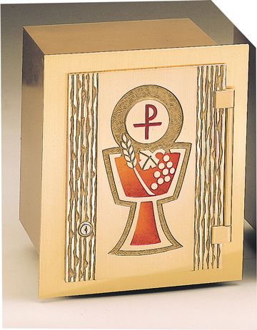 Chalice of Christ Tabernacle Bronze Bas Relief Sculpted Decoration Interior