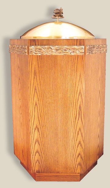 Baptismal Font Oak with Choice of Finish