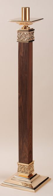 Paschal Candlestick Bronze with WOOD Column