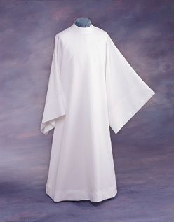 Concelebration Alb White poplin 65 Poly 35 Cotton