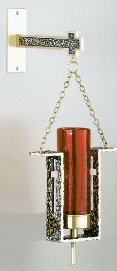 Hanging Sanctuary Lamp Bronze Brass shown 3ft chain junction