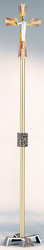 Processional Crucifix Textured Cast Bronze Satin Finish