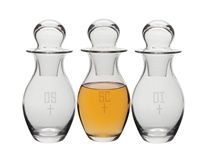 Glass Chrismal Set Cruets 11--? Tall Each container holds
