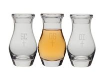 Glass Chrismal Set Cruets 6 Tall Each container holds