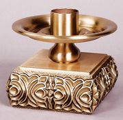 Altar Candlestick 1-1/2" Socket High Relief Bronze Satin/Polished Finish