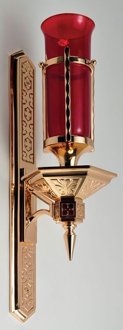 Wall Sanctuary Lamp Bronze Cast Textured Accents 44 48