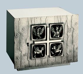 4 Evangelist Tabernacle Brass Silver Plated enameled symbol 9 ¼