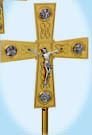 Processional Crucifix, Gold Plated, with 12" base