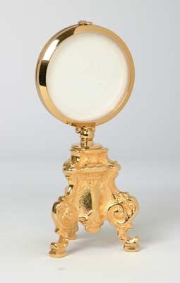 Chapel Monstrance 3 Cast Brass Base Polished 24K
