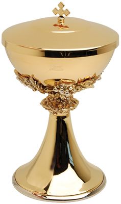 Ciborium 24K Gold Plated 4 Base 7-inch Host Capacity 175