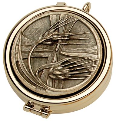 Pyx Nickel Plate Wheat Cross Design Cover