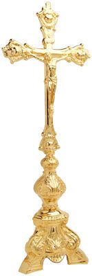 Altar Crucifix 24K Gold Plated 21-inch 6-inch Base