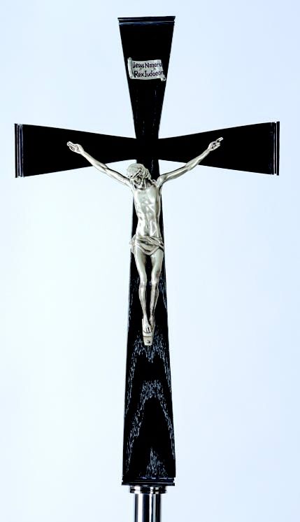 Processional Crucifix Stainless Steel 11 X 20 Wood