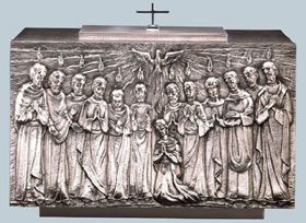 Apostles Tabernacle Brass Silver Plated 22 Wide x 11