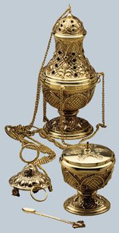 Censer & Boat N-686 Spoon Brass 27 High x