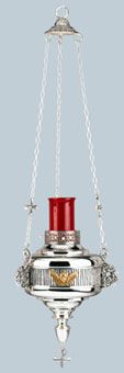 Sanctuary Lamp N-702 Brass Silver Plated 34 cm High