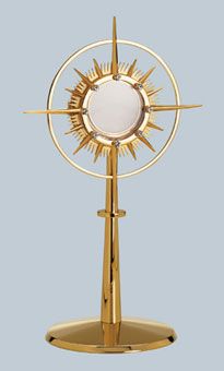 Monstrance Brass goldplated Graceful design high gloss