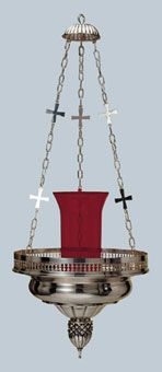 Sanctuary Lamp N-8304 Brass Silver Plated 96 5 cm