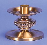 Altar Candlestick Relief Bronze Satin Finish Clear baked